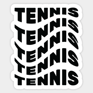 Tennis, Word Repeat, Wave Style Sticker